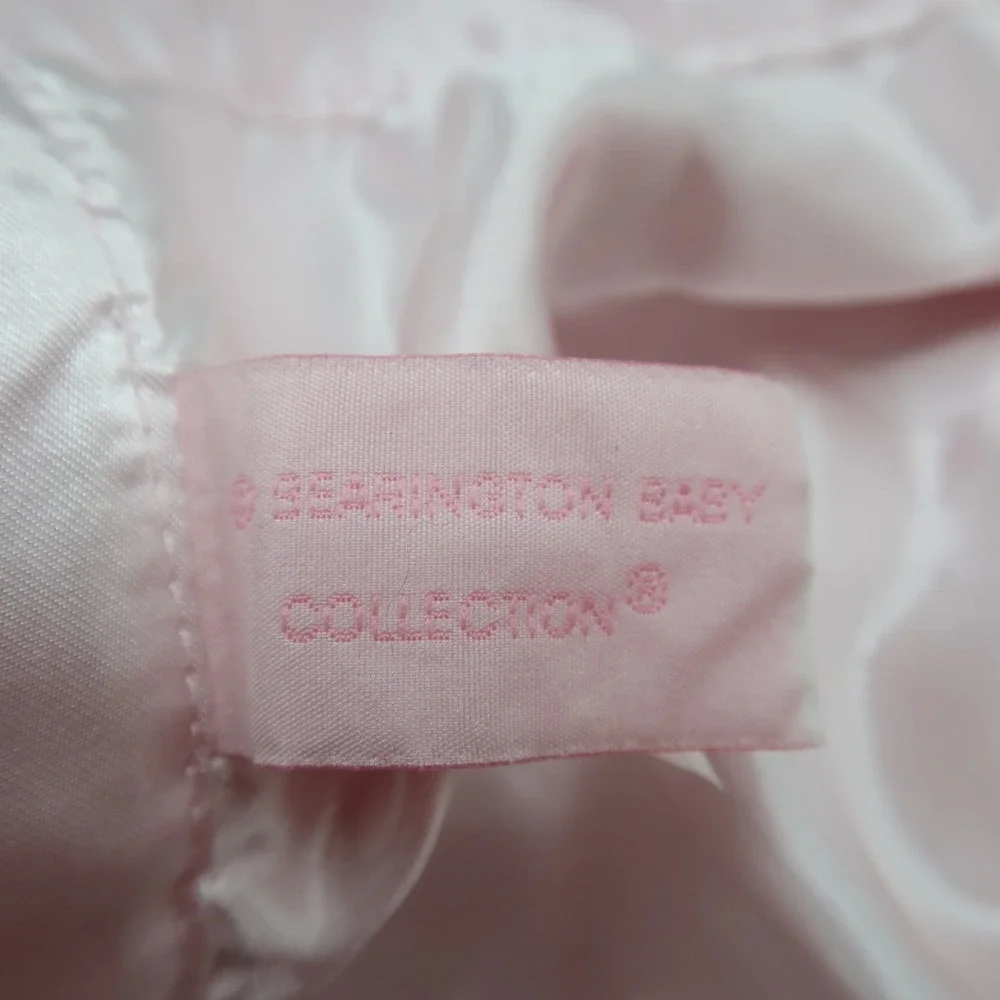 Bearington Baby Collection Puppy Dog Pink Satin Girl Security‎ Blanket Toy Lovey